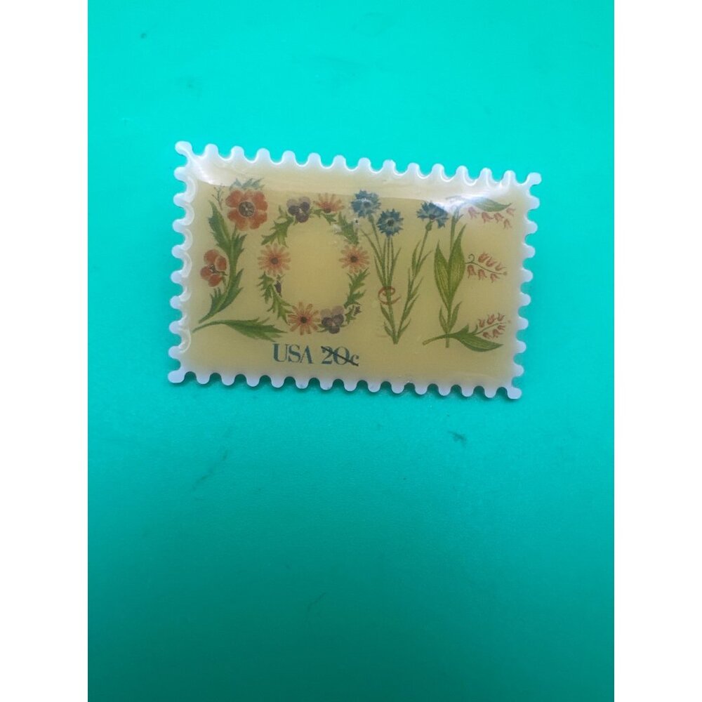 USA Love Postage Stamp Enamel Pin Badge With‎ Metal Backing